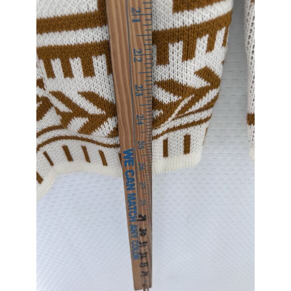 Black Pharaoh Aztec Knit Unisex Cardigan Zipper Sweater Grandpa Medium 2 - Picture 5 of 14